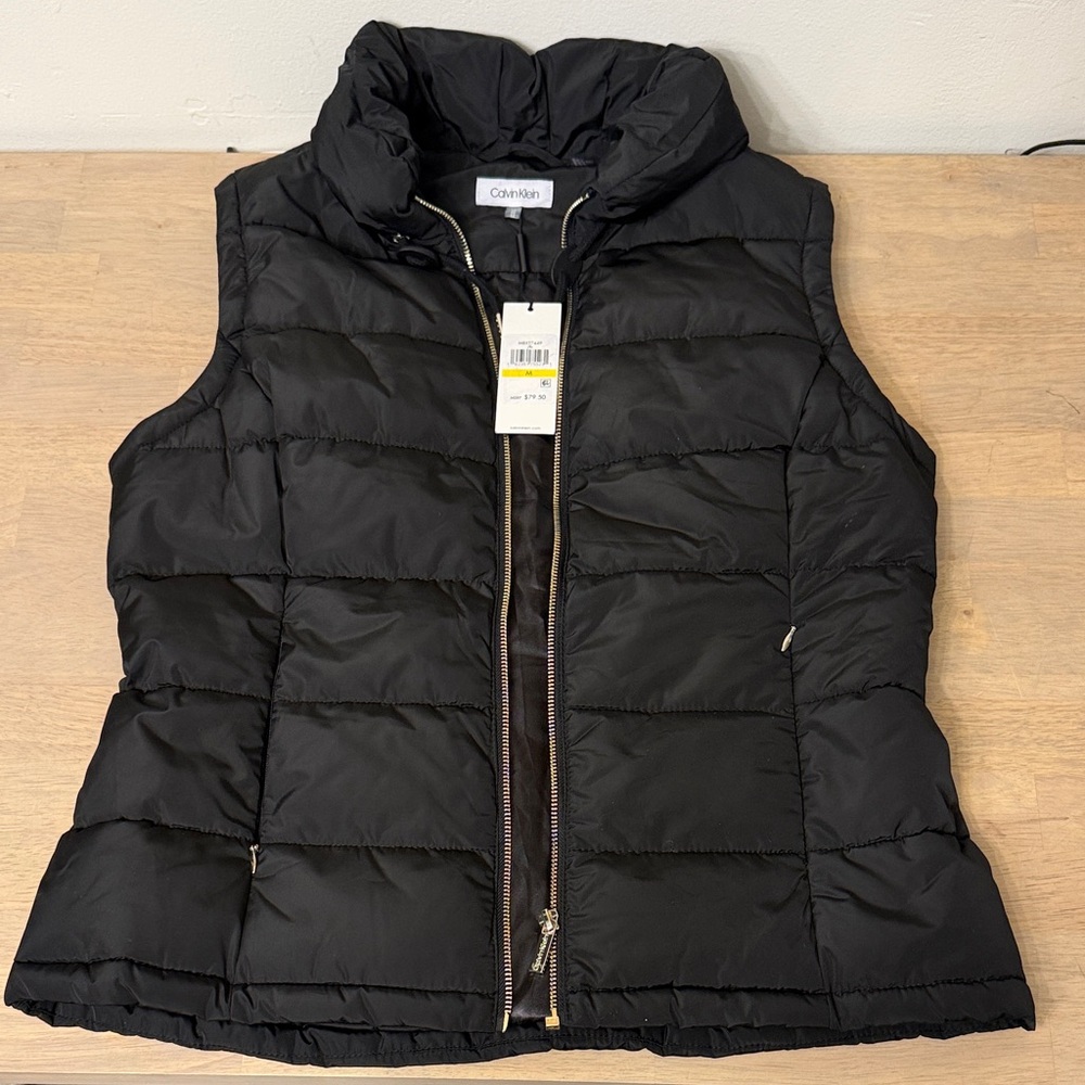 Calvin Klein Women's Quilted Black Vest